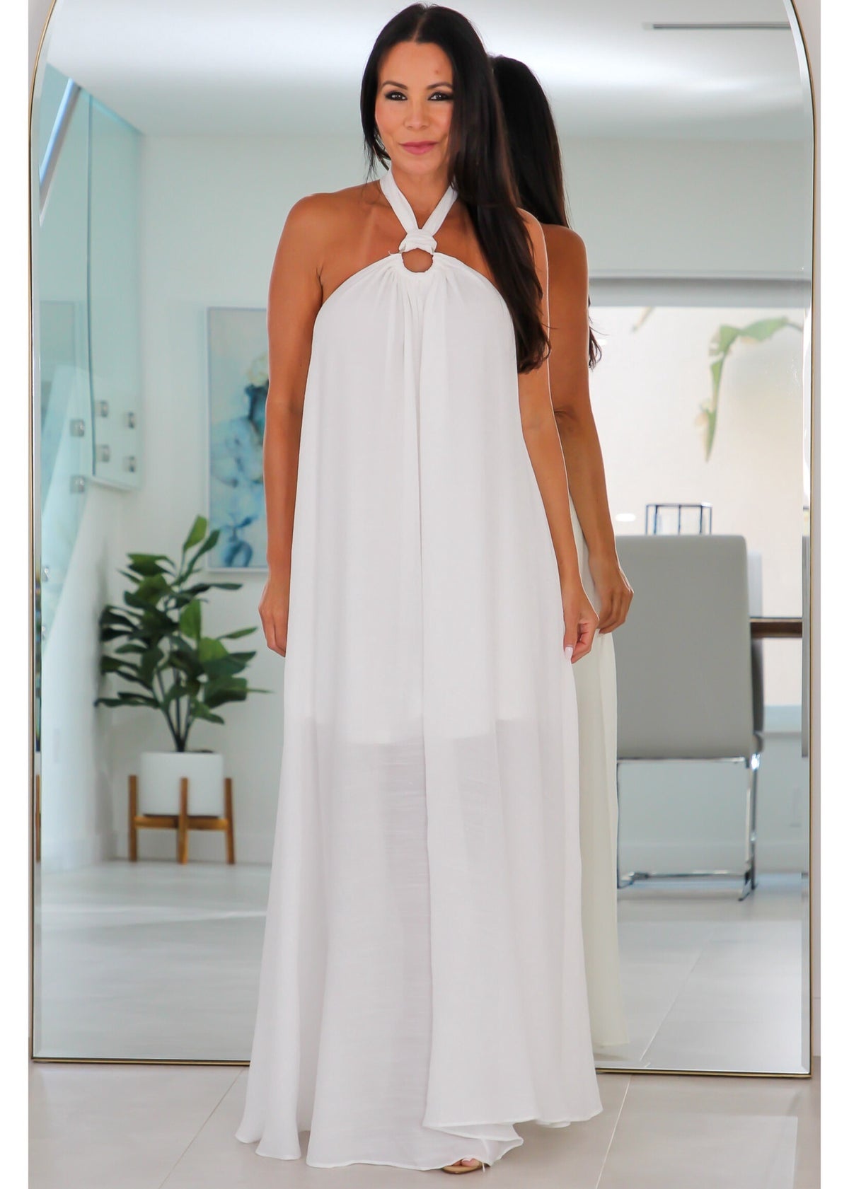Backleneck 30038 Buckle Neck Backless Maxi Dress – Geidys Closet Boutique