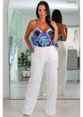 6838 Linen Full Length Twill Pants