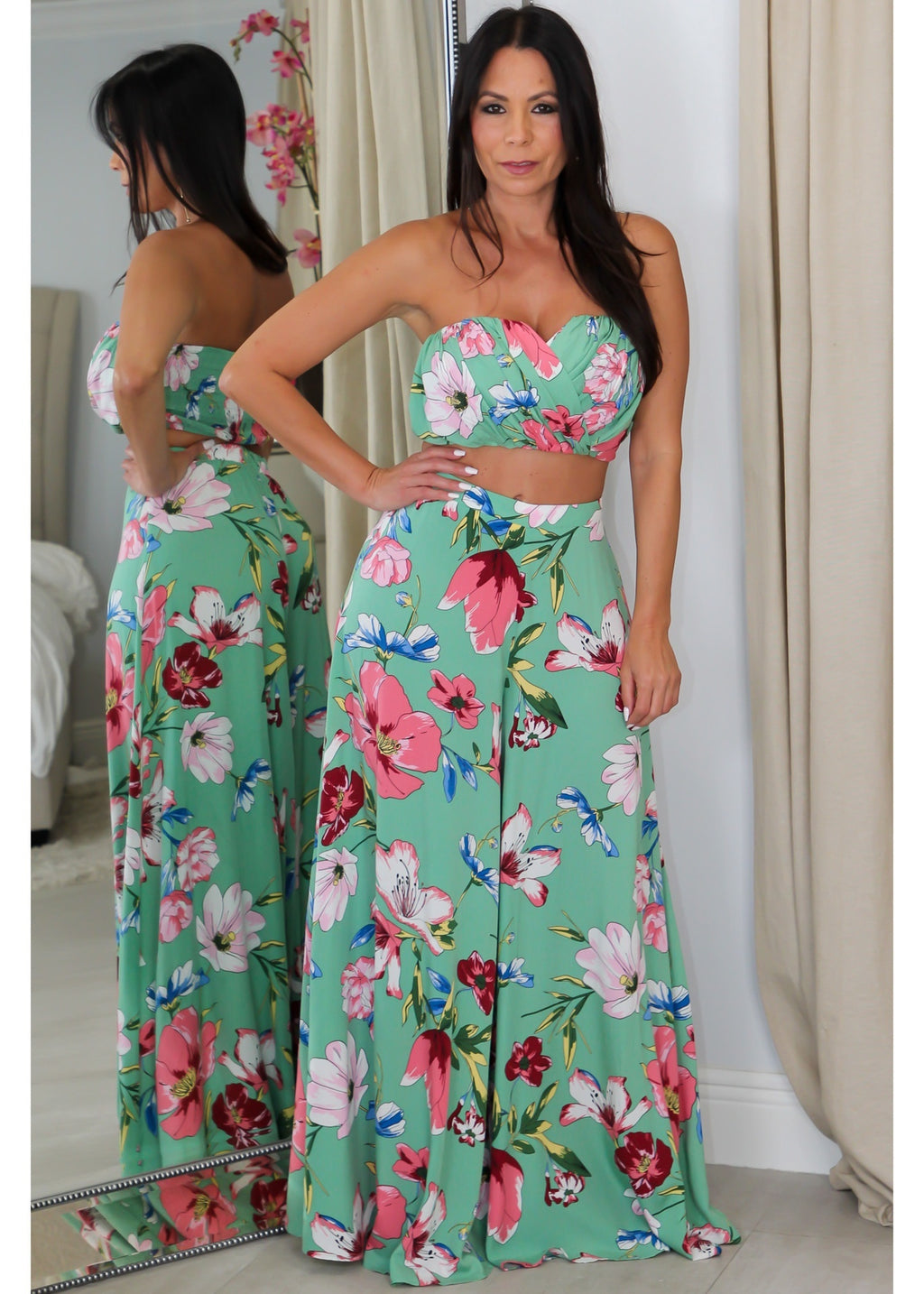 60545 V-Boning Trim Tube Pant Set