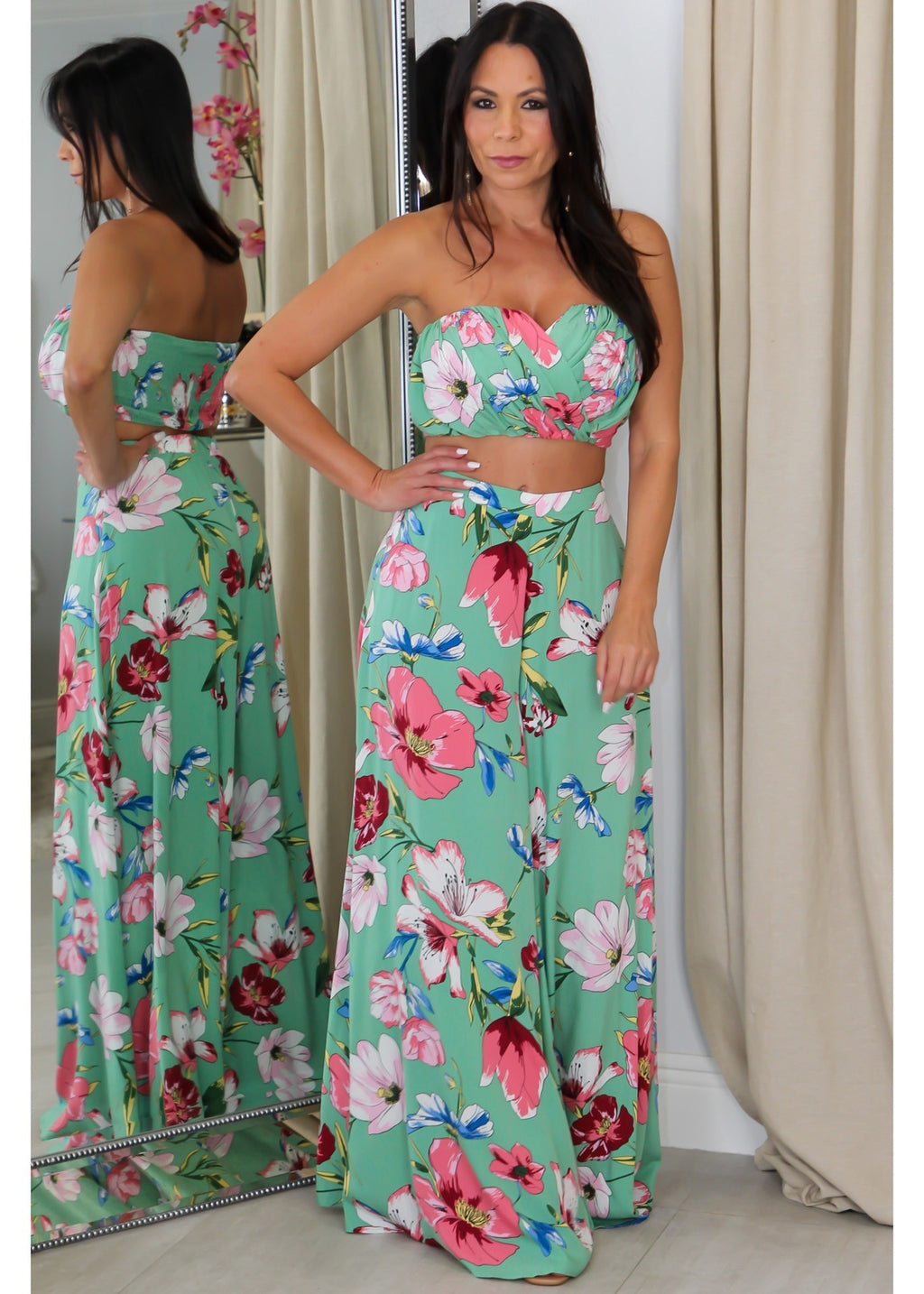 60545 V-Boning Trim Tube Pant Set