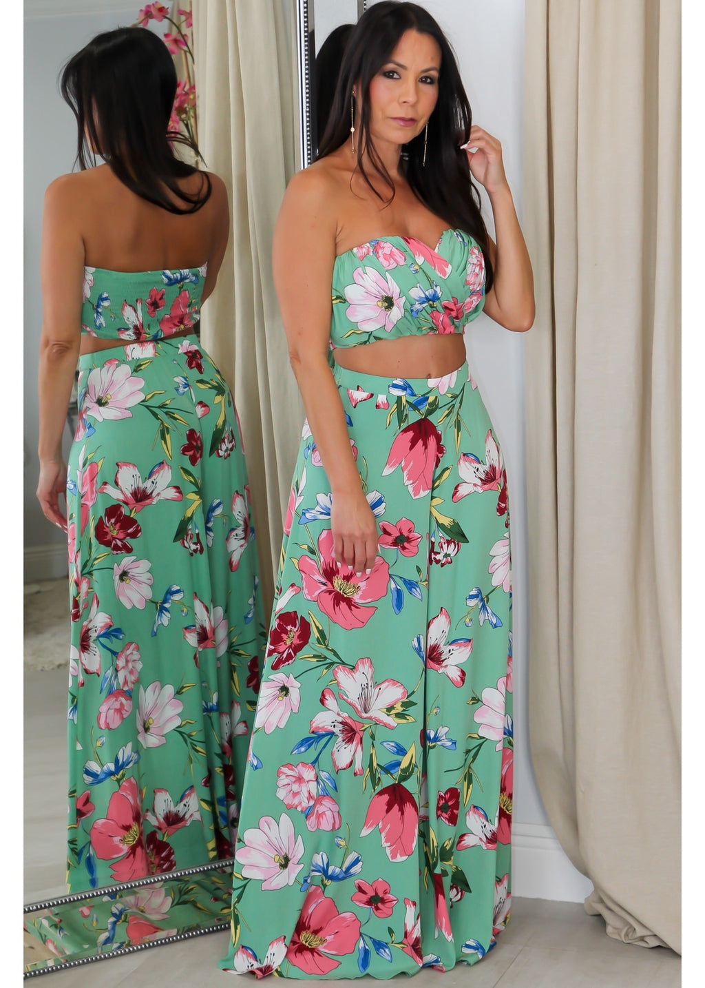 60545 V-Boning Trim Tube Pant Set