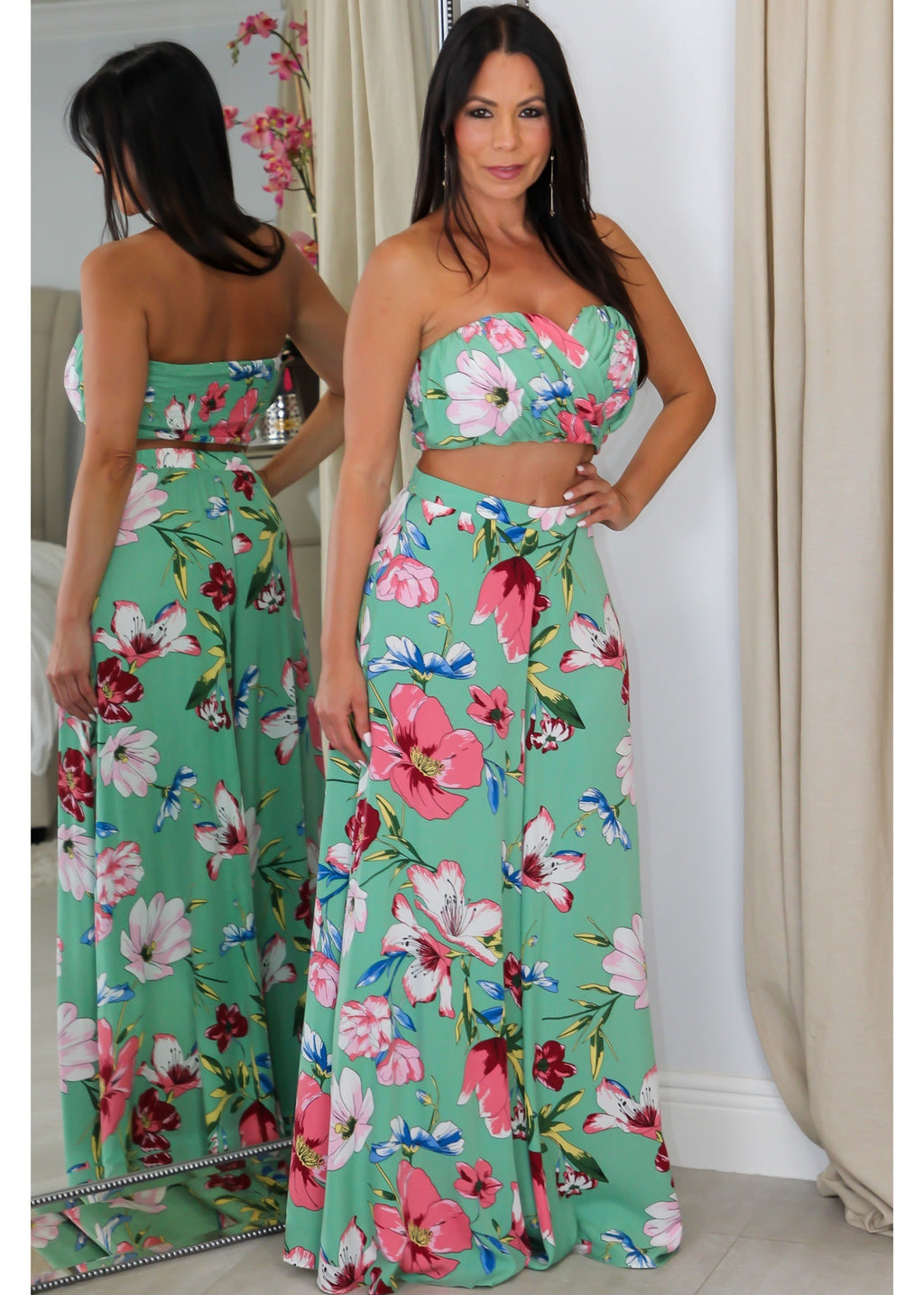 60545 V-Boning Trim Tube Pant Set