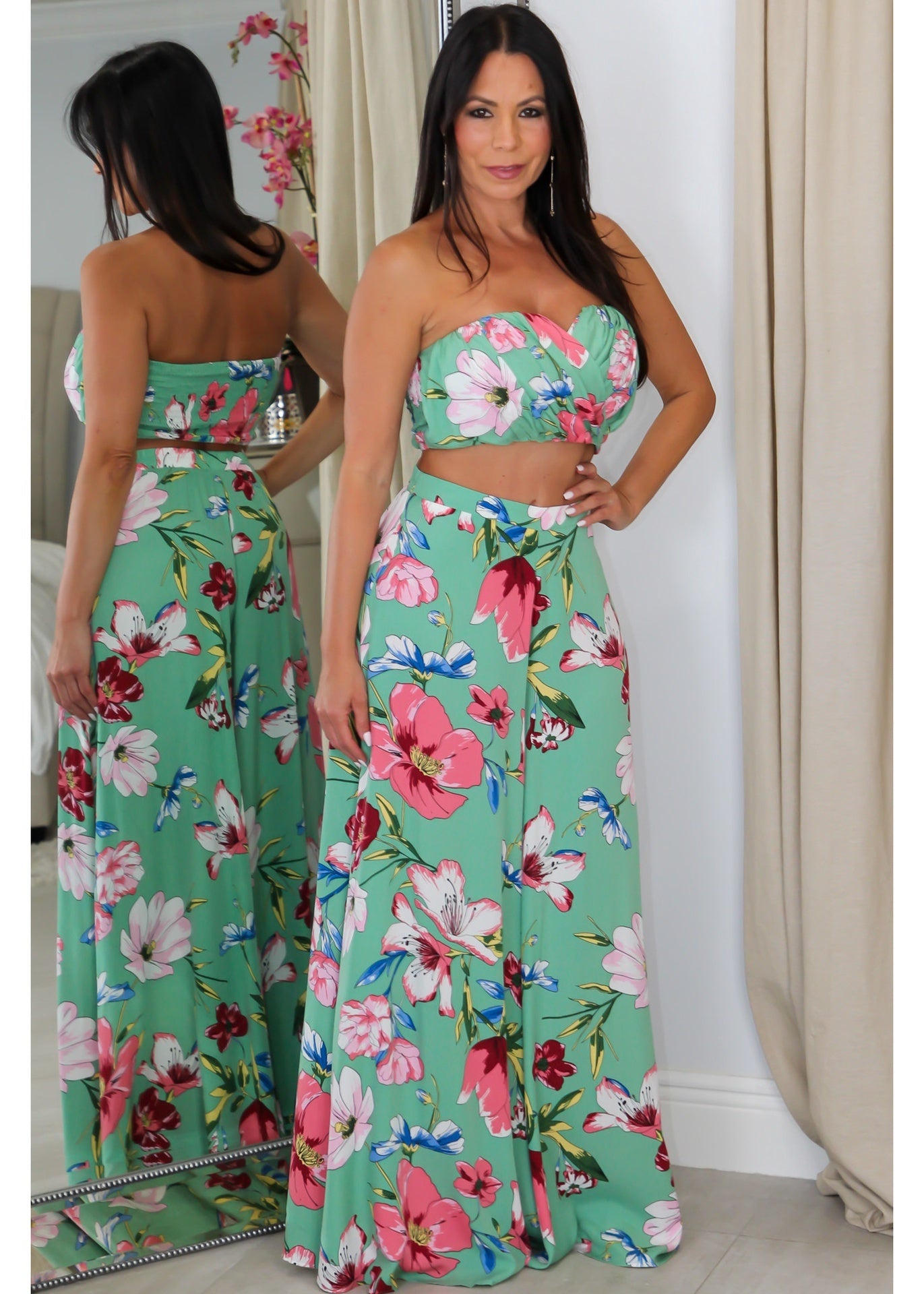 60545 V-Boning Trim Tube Pant Set