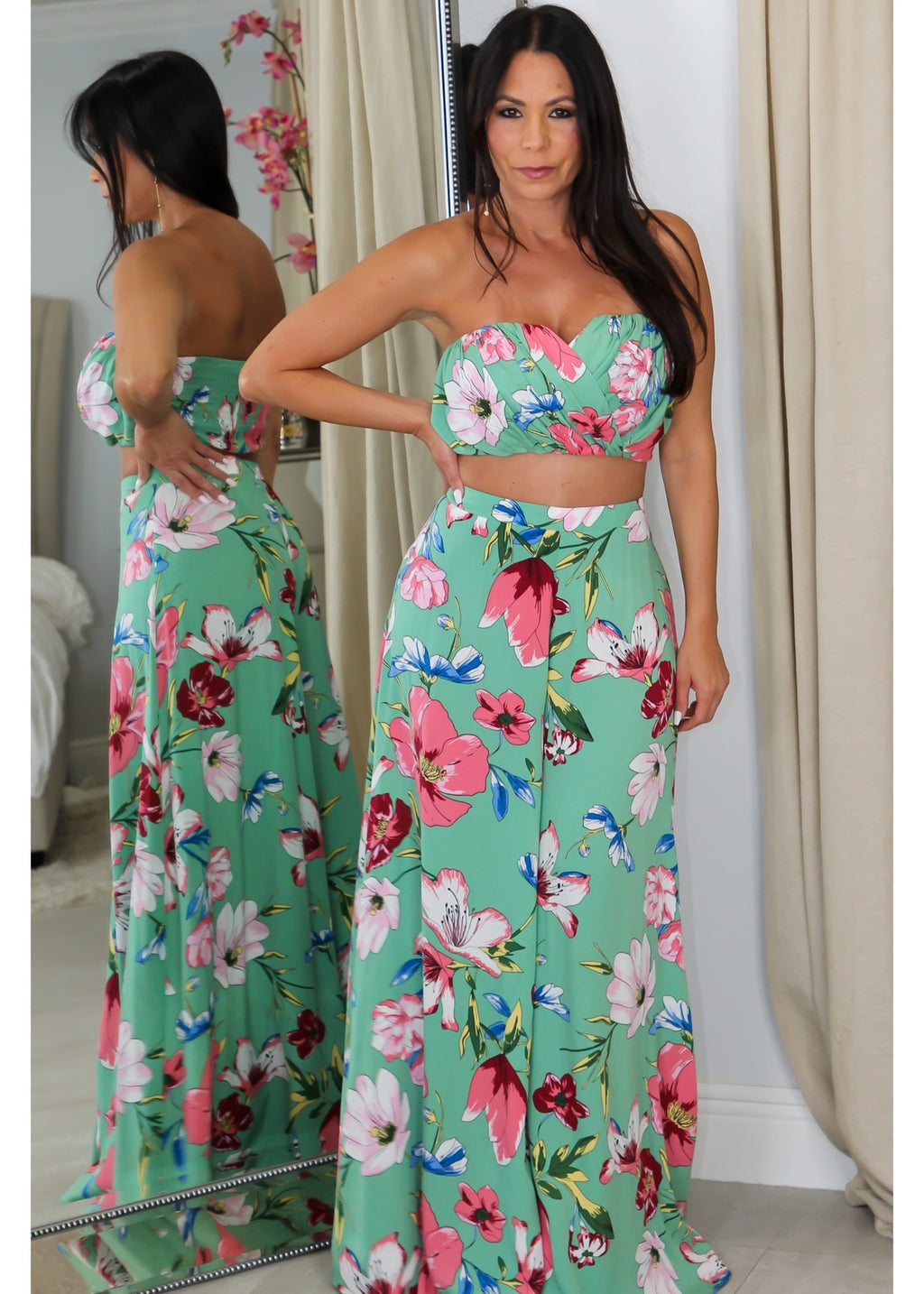 60545 V-Boning Trim Tube Pant Set