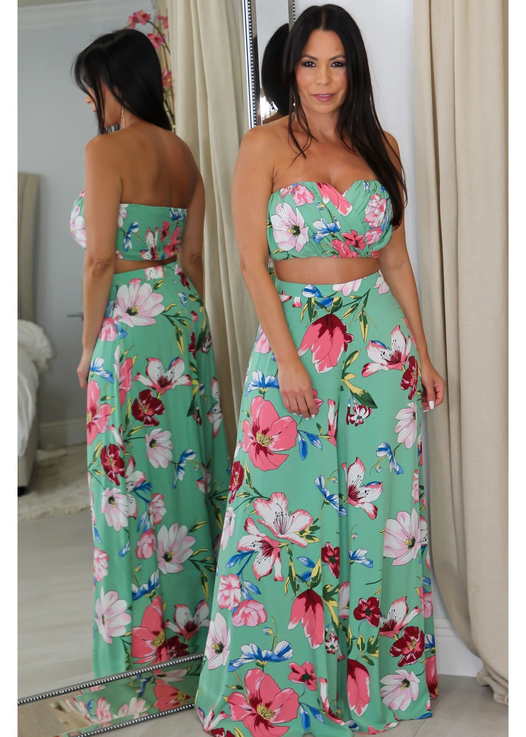 60545 V-Boning Trim Tube Pant Set