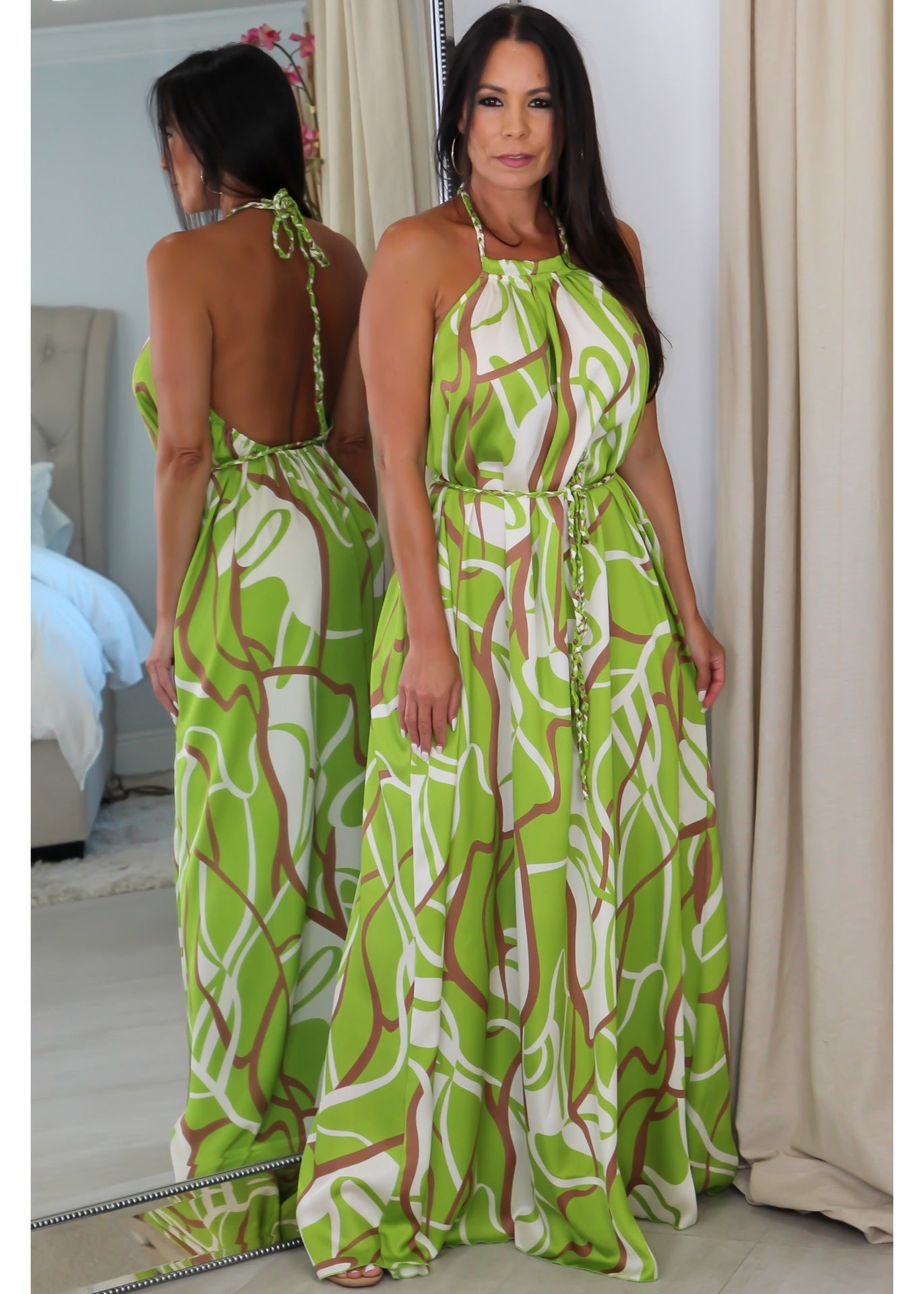 29345 Halter Backless Maxi Dress