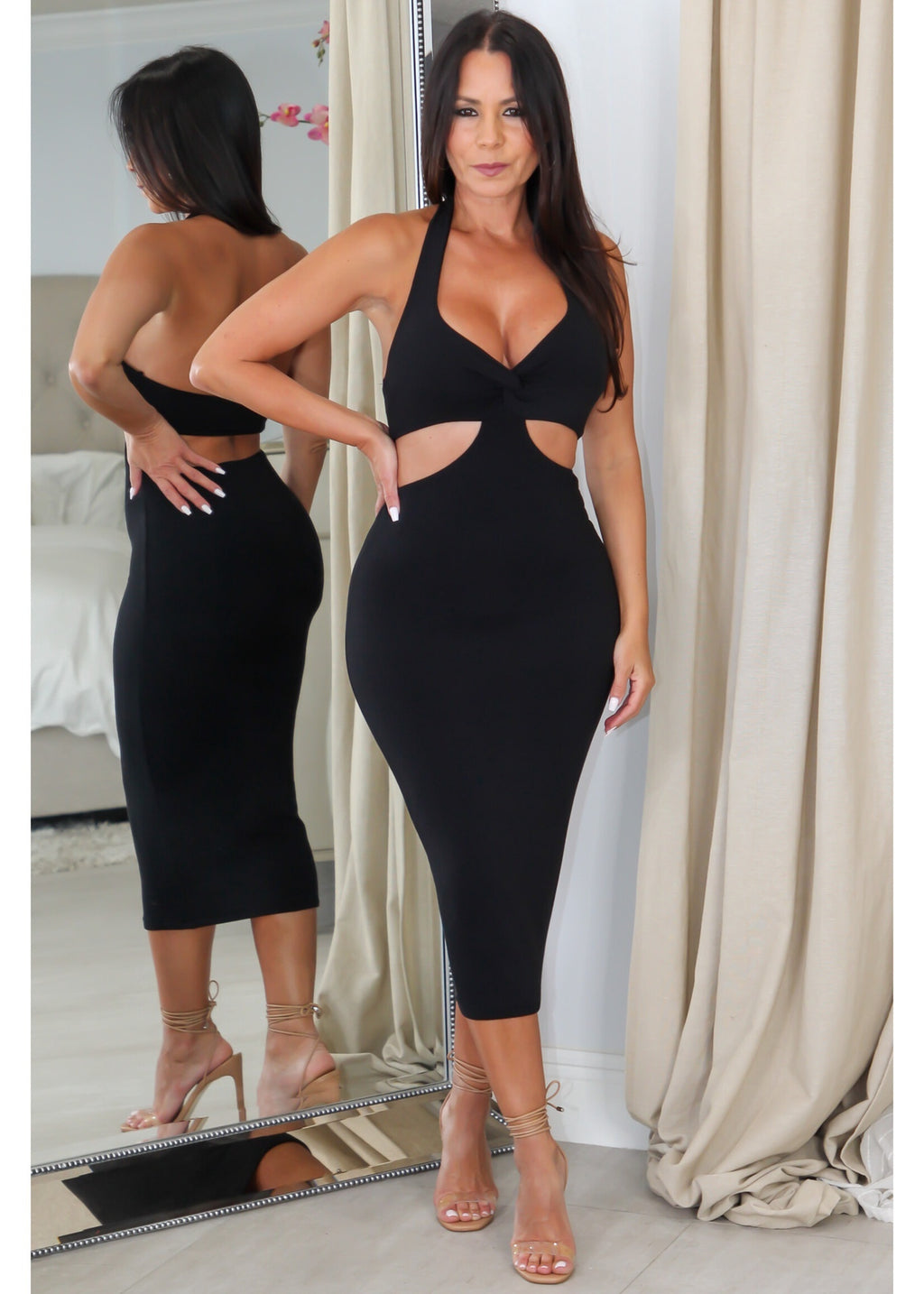 1571 Cut Out Midi Dress