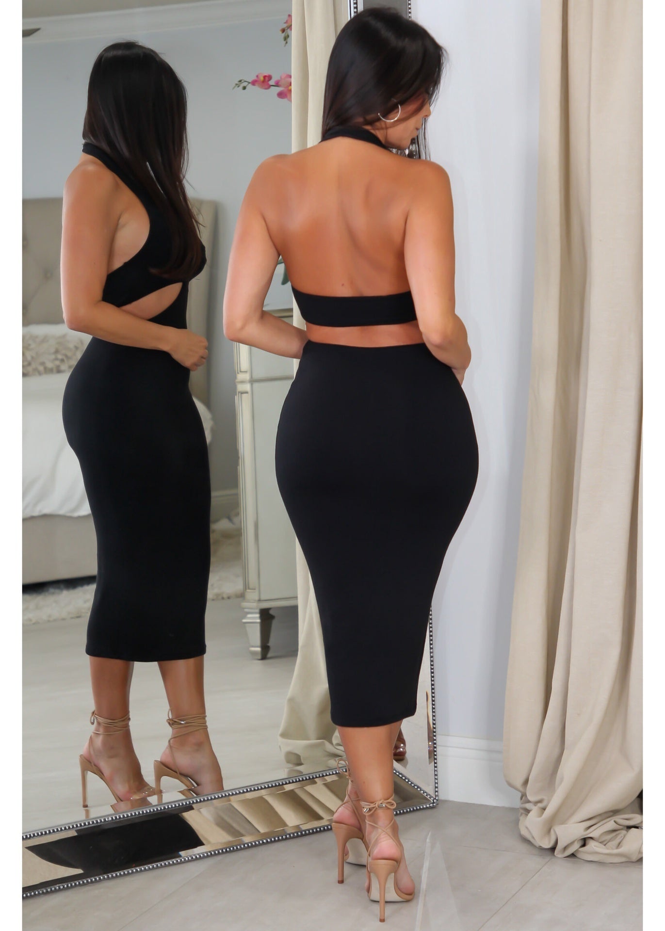 1571 Cut Out Midi Dress