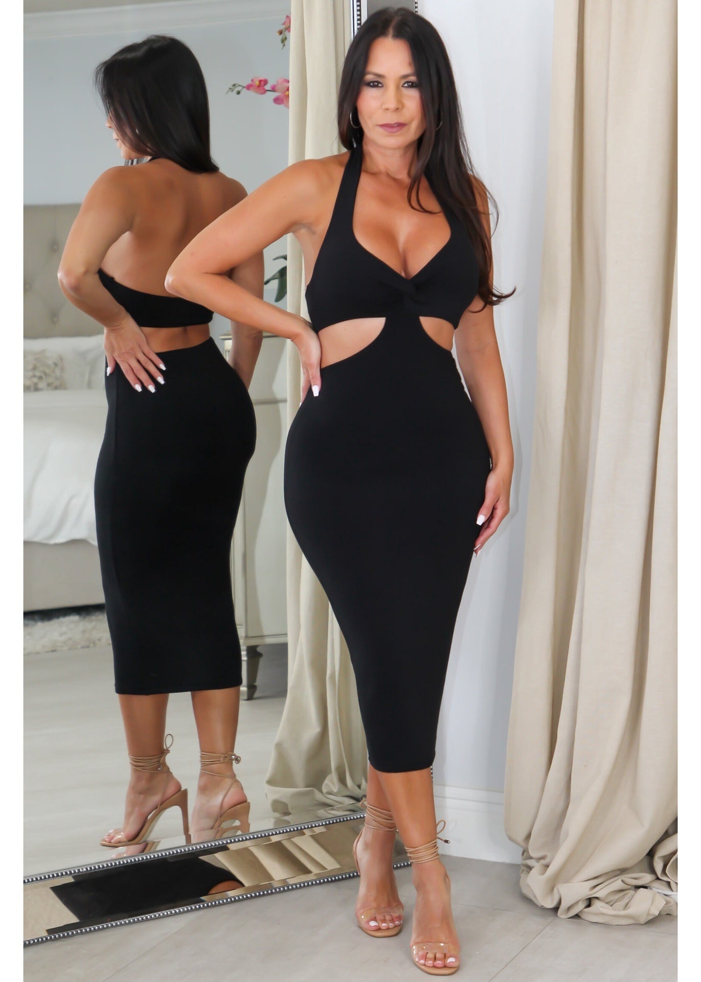 1571 Cut Out Midi Dress
