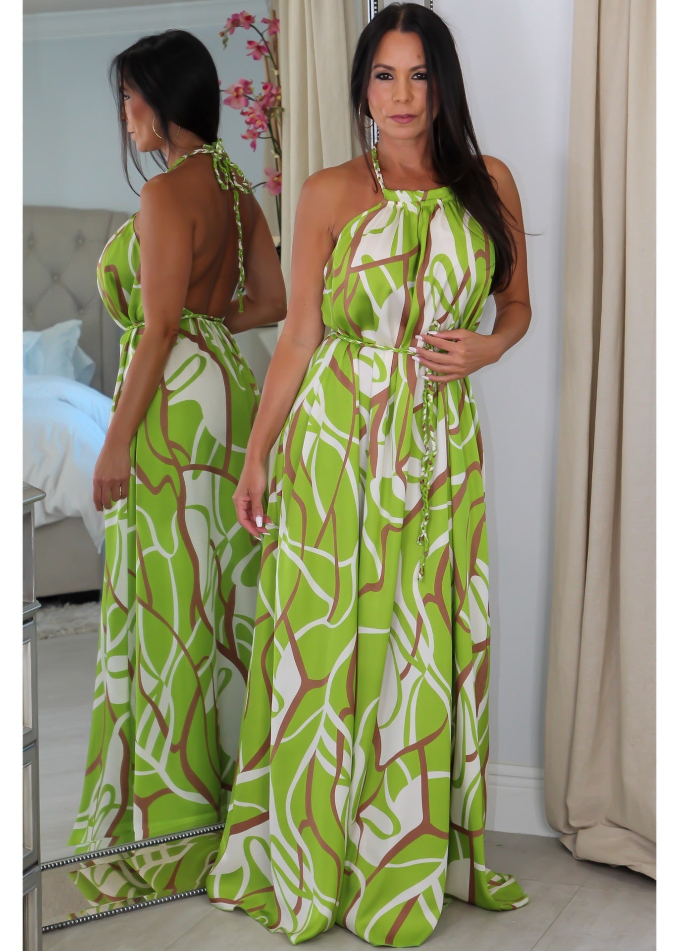 29345 Halter Backless Maxi Dress