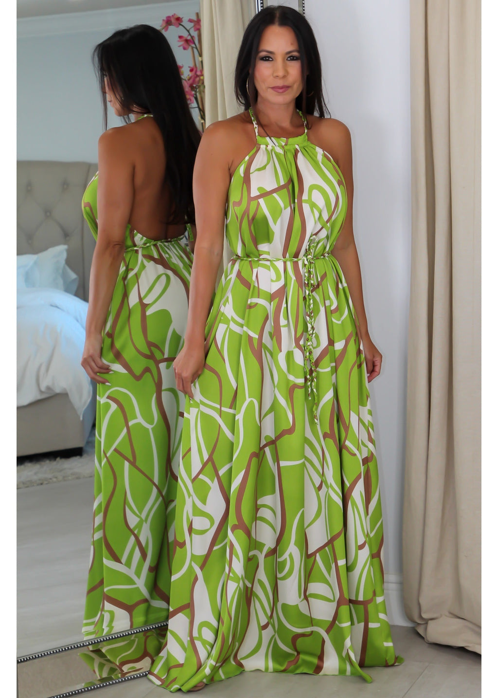 29345 Halter Backless Maxi Dress