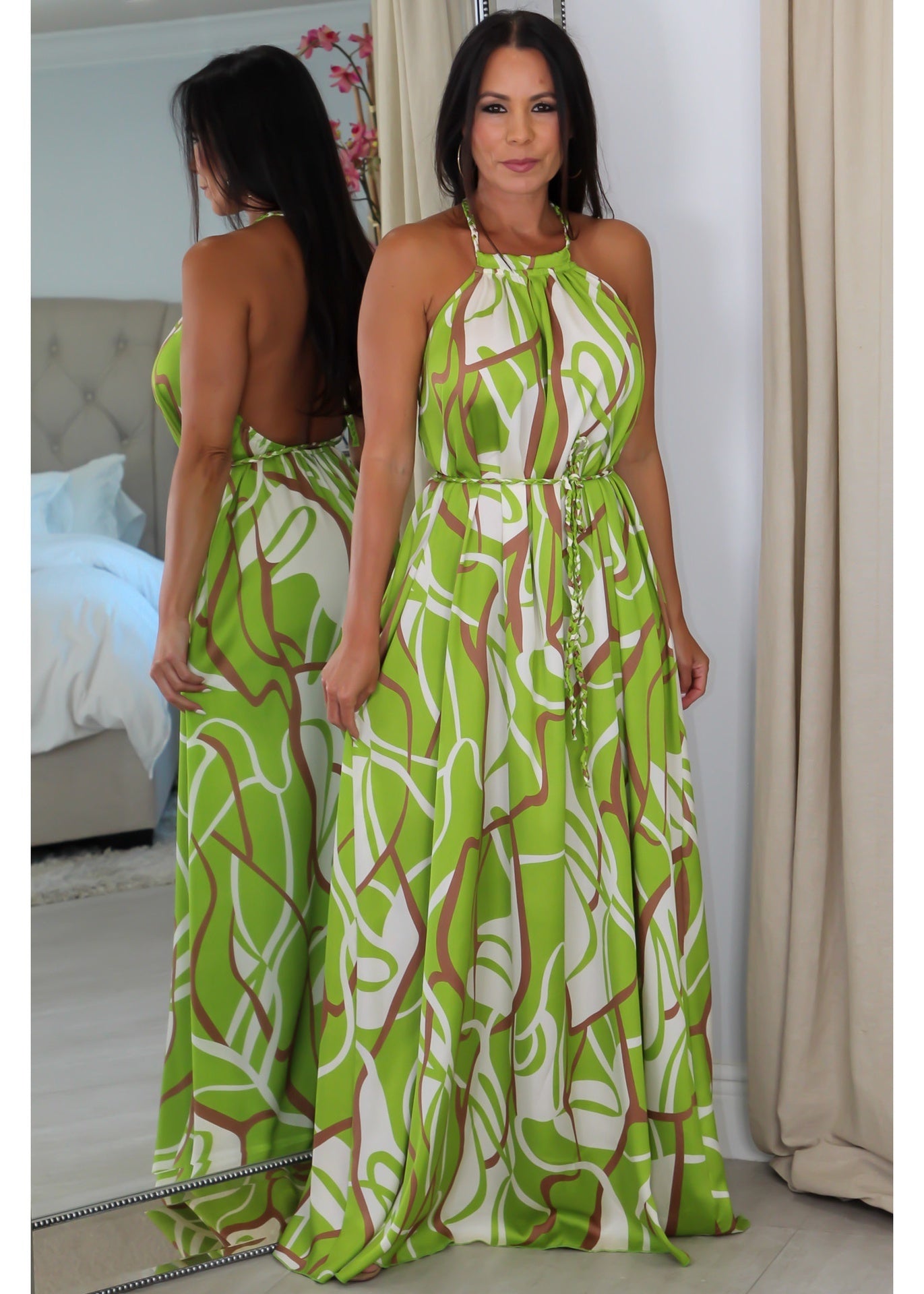 29345 Halter Backless Maxi Dress