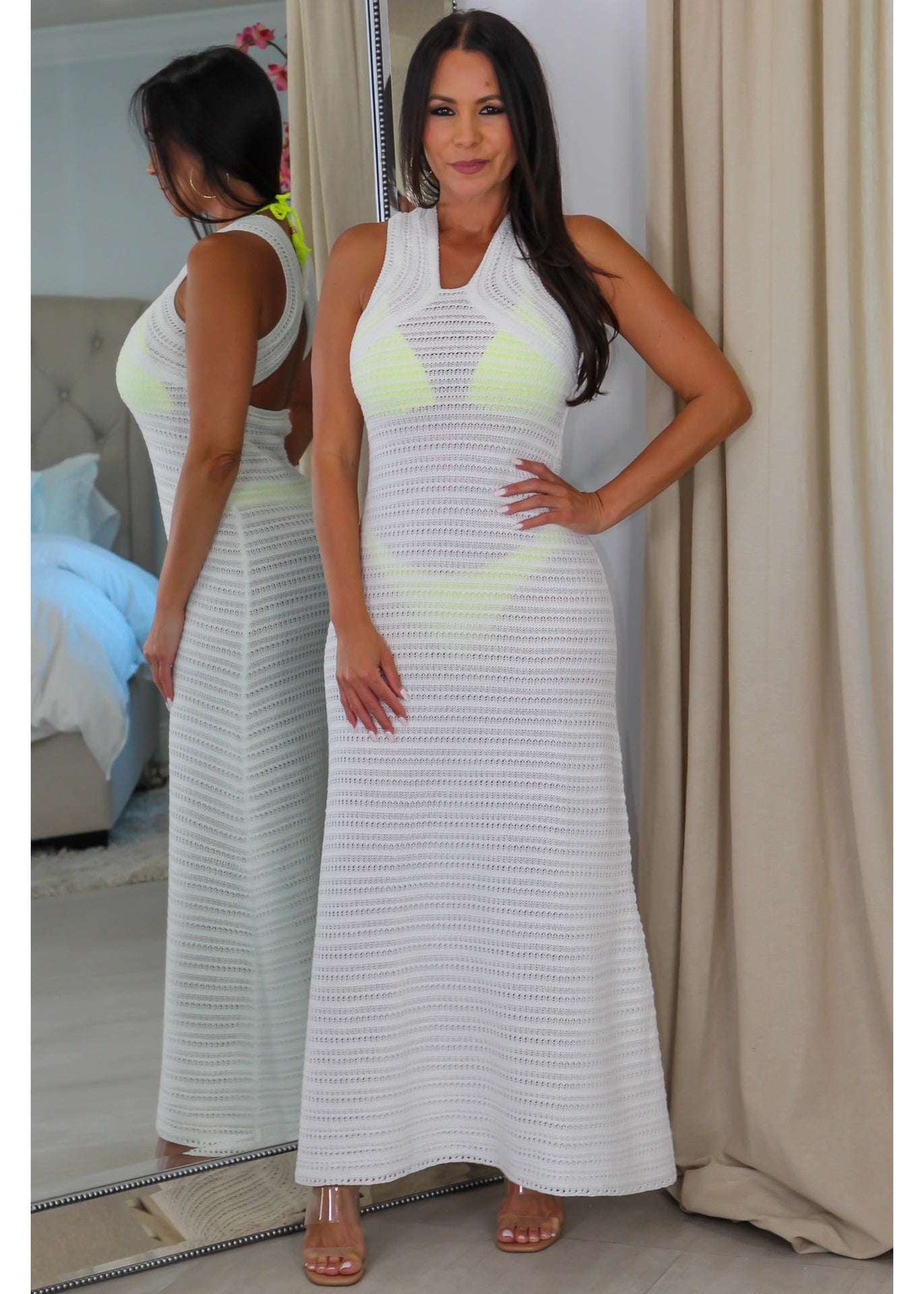 21424 Solid Sleeveless Knit Dress