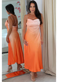 63984 Ombre Midriff and Low Back Midi Dress