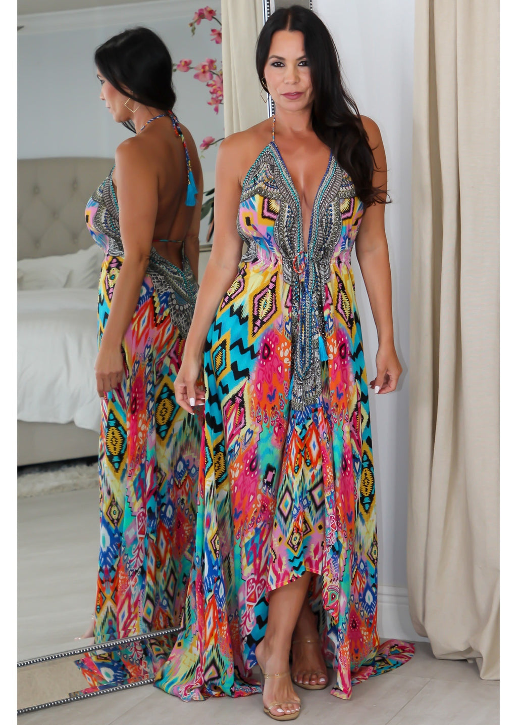 4087 Multi Color Stone Dress
