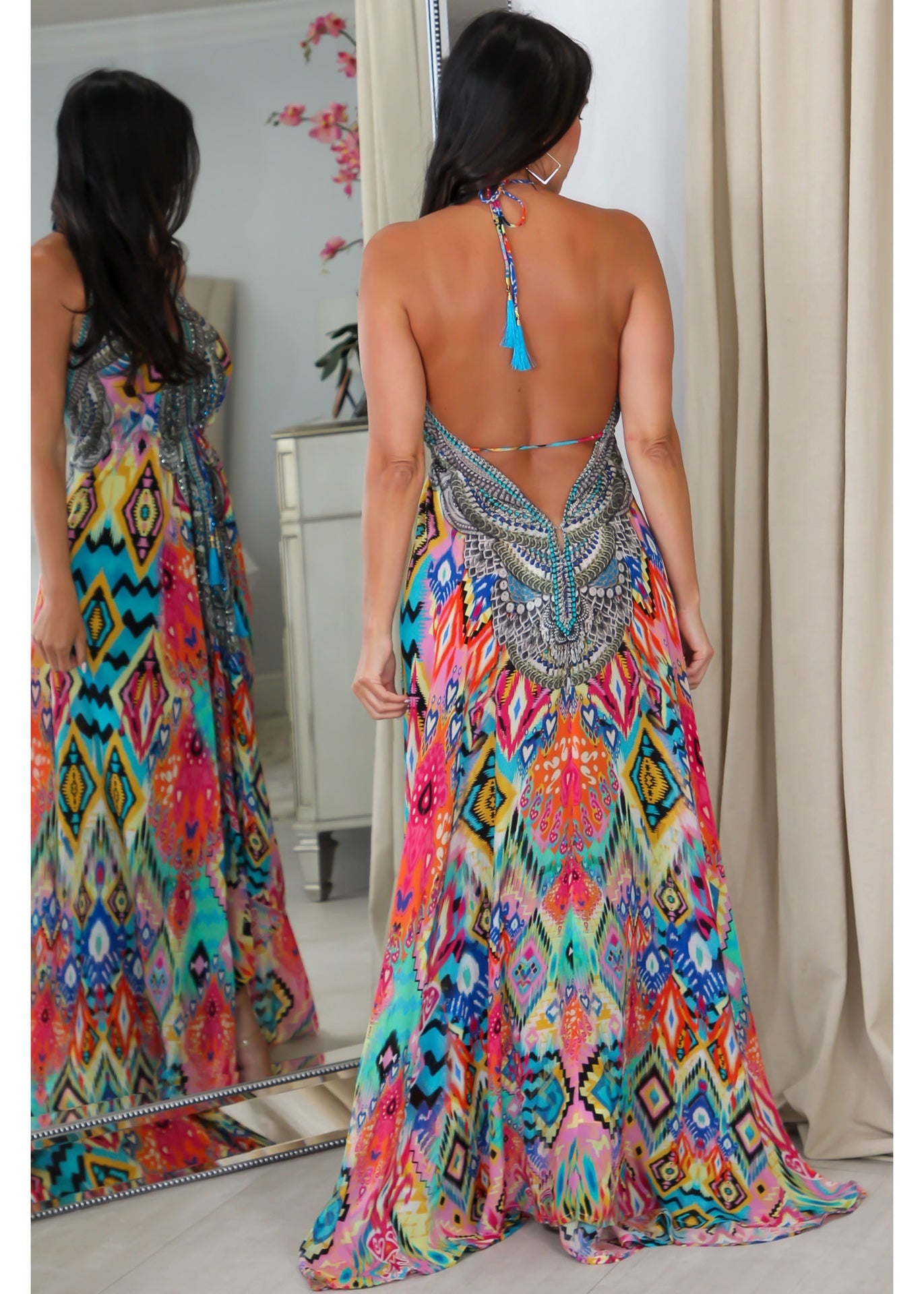 4087 Multi Color Stone Dress