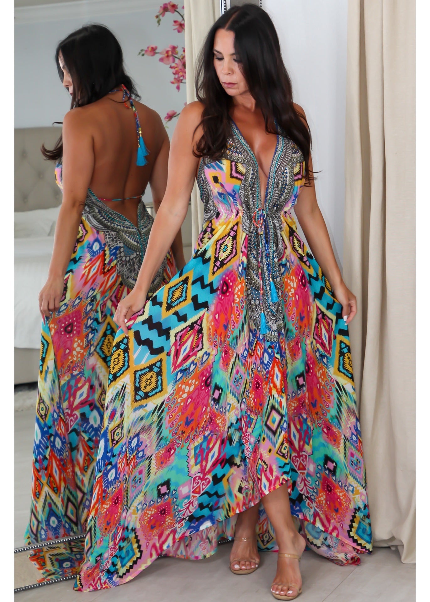 4087 Multi Color Stone Dress