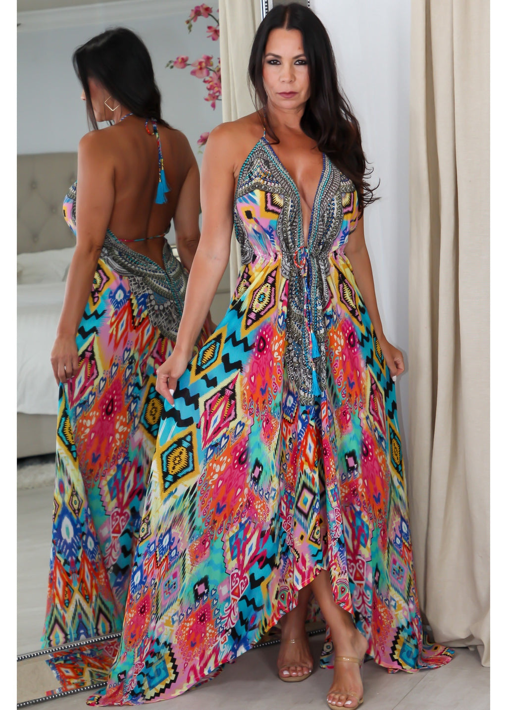 4087 Multi Color Stone Dress