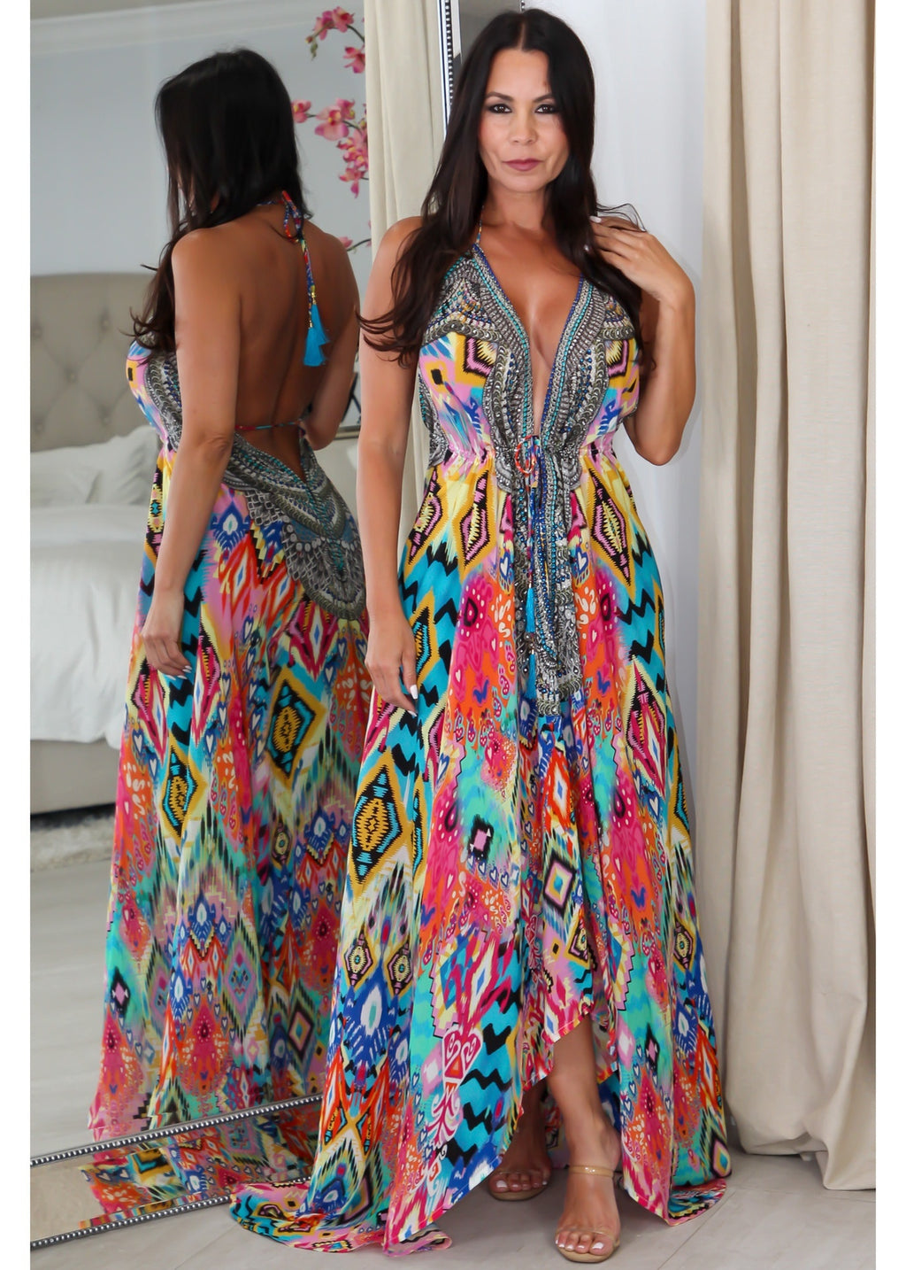 4087 Multi Color Stone Dress