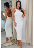 1225 Open Back Sleeveless Midi Dress