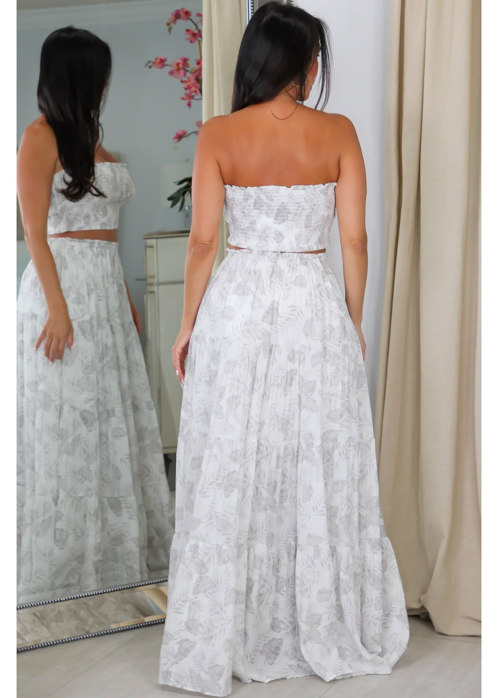 60709 Tube-Smocked Top &  Maxi Skirt Set