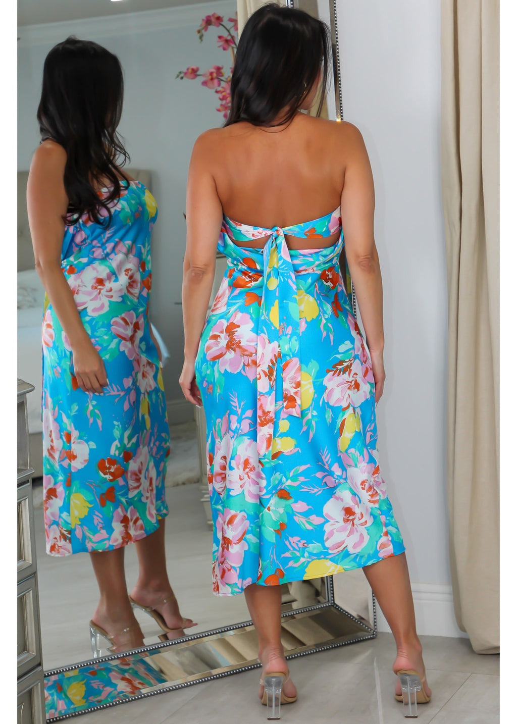 29917 Tube Tie Back Midi Dress