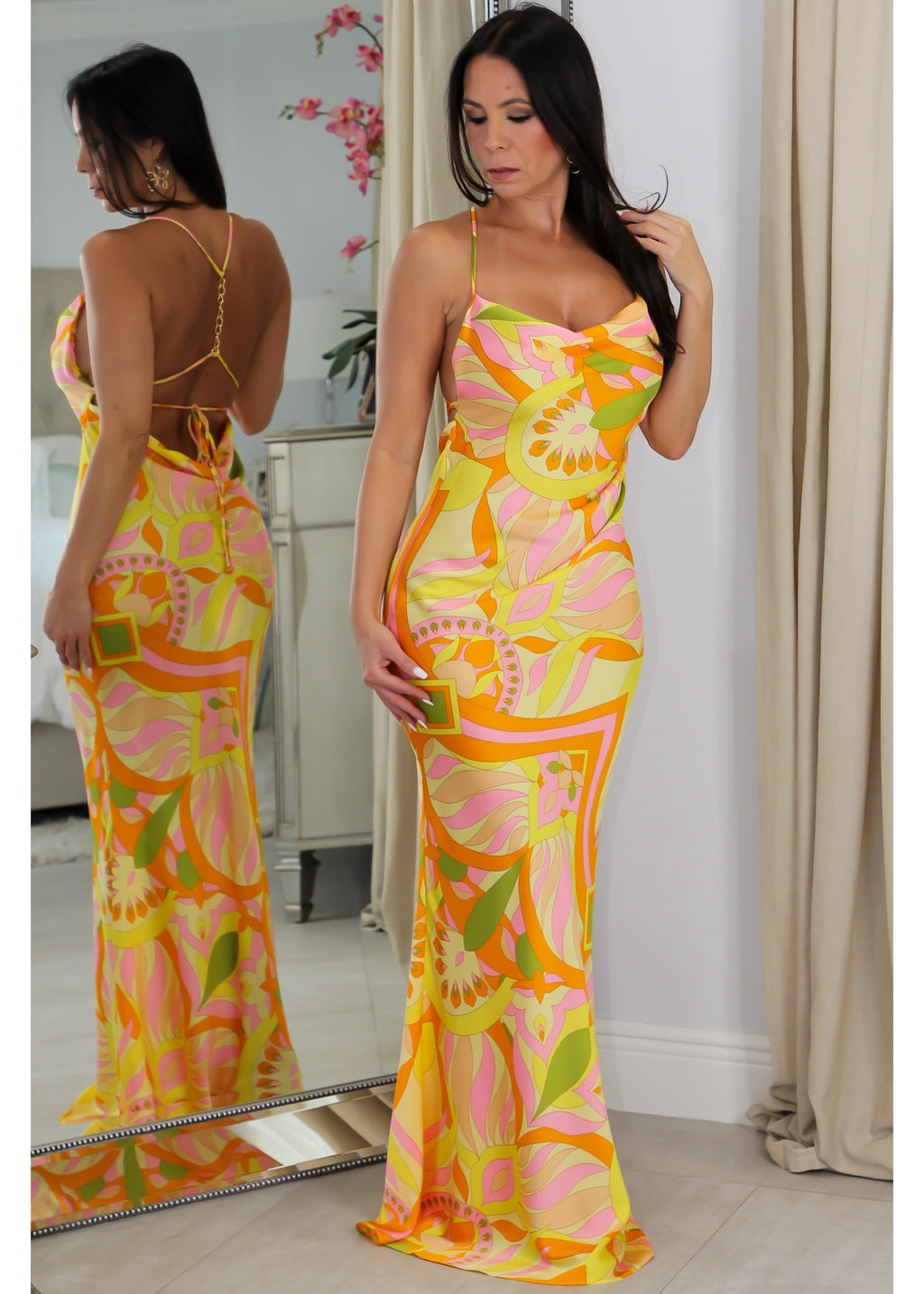 9476 Retro Satin Dress