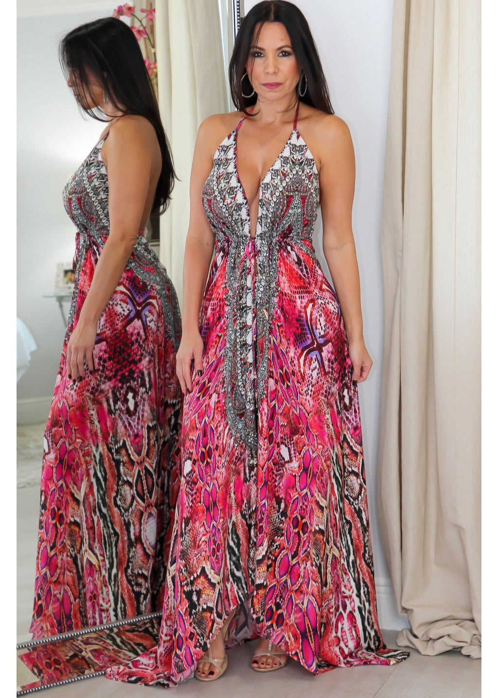 9019 Multi Color Stone Dress