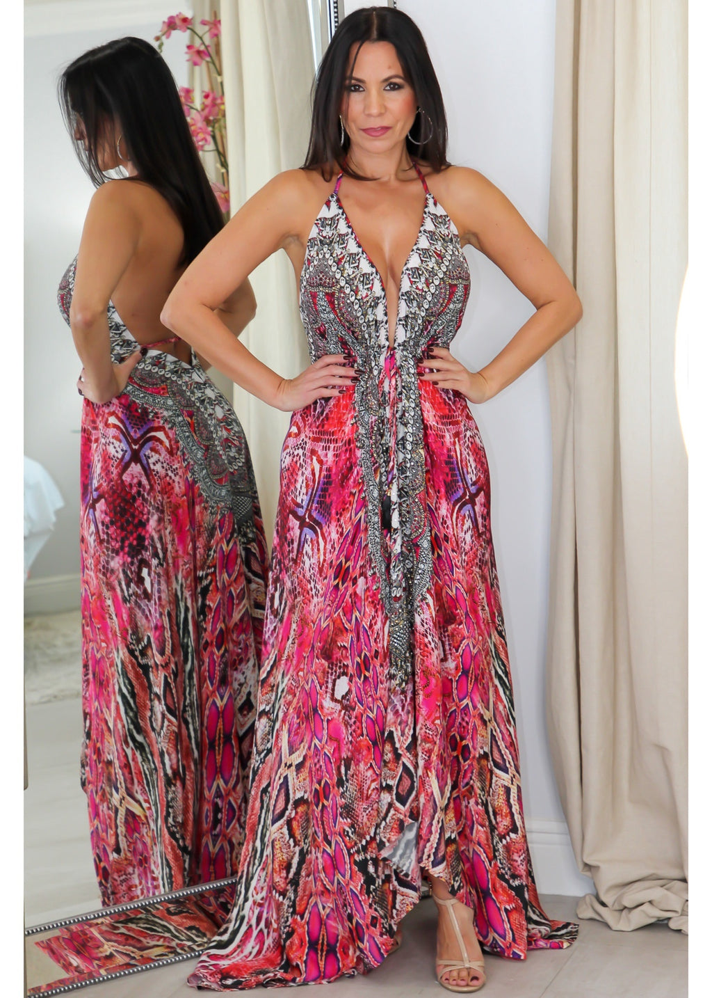9019 Multi Color Stone Dress