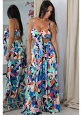 8810 Blue Floral Pant Set