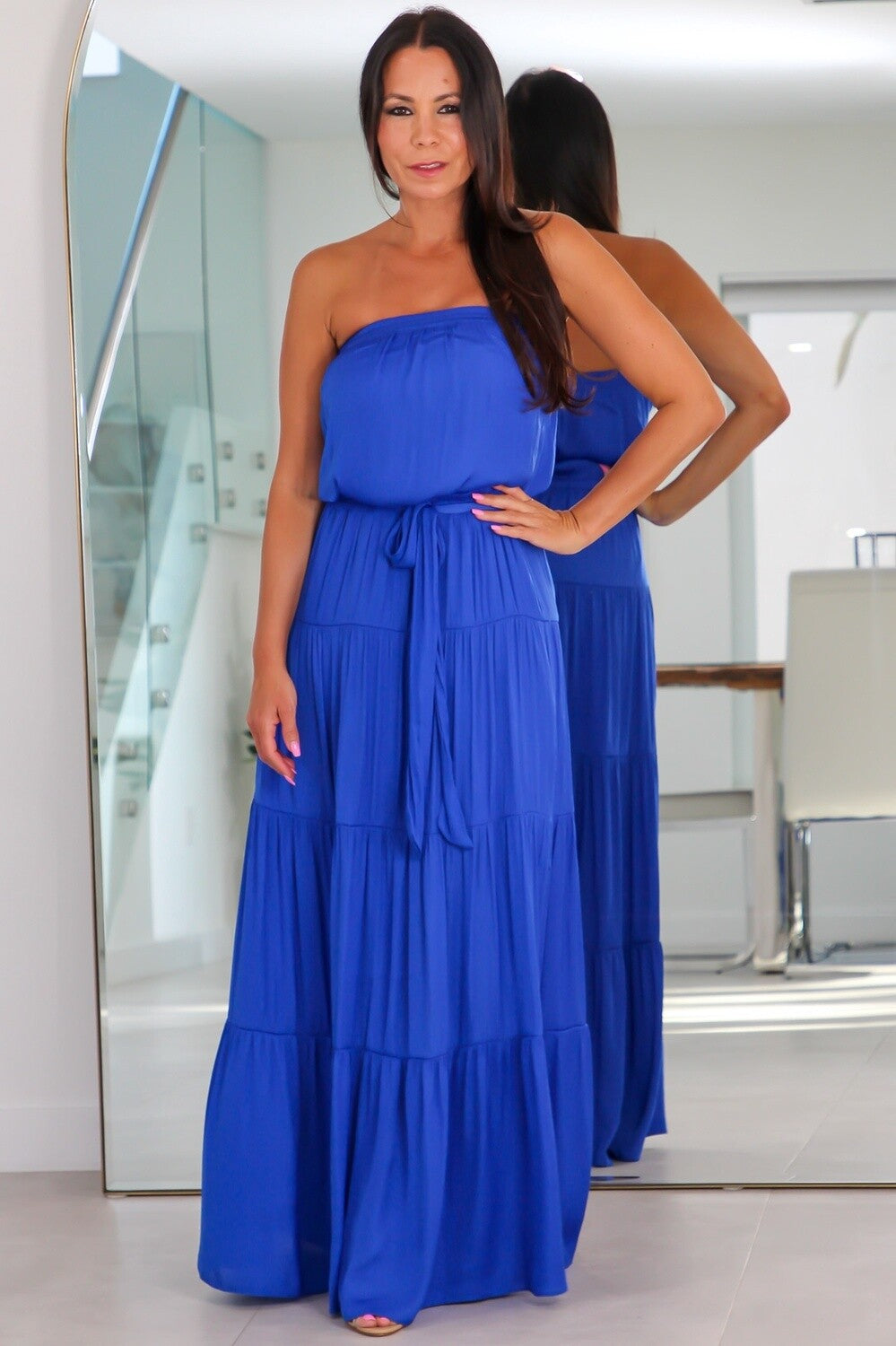 115893 Maxi Tiered Tube Dress
