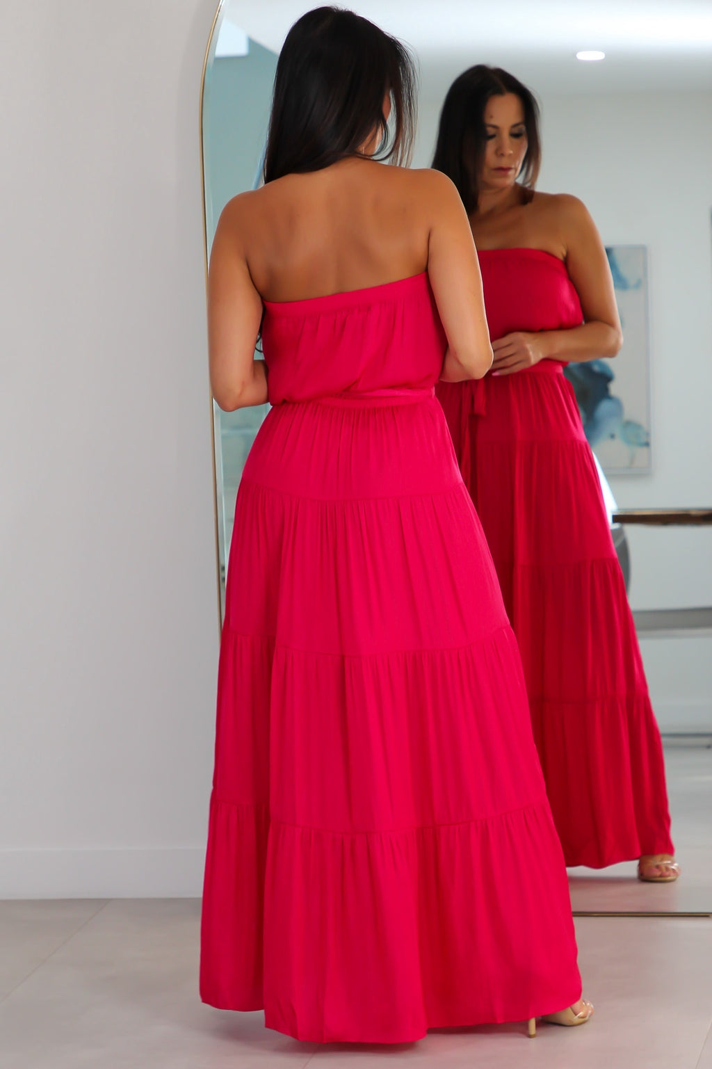 115893 Maxi Tiered Tube Dress