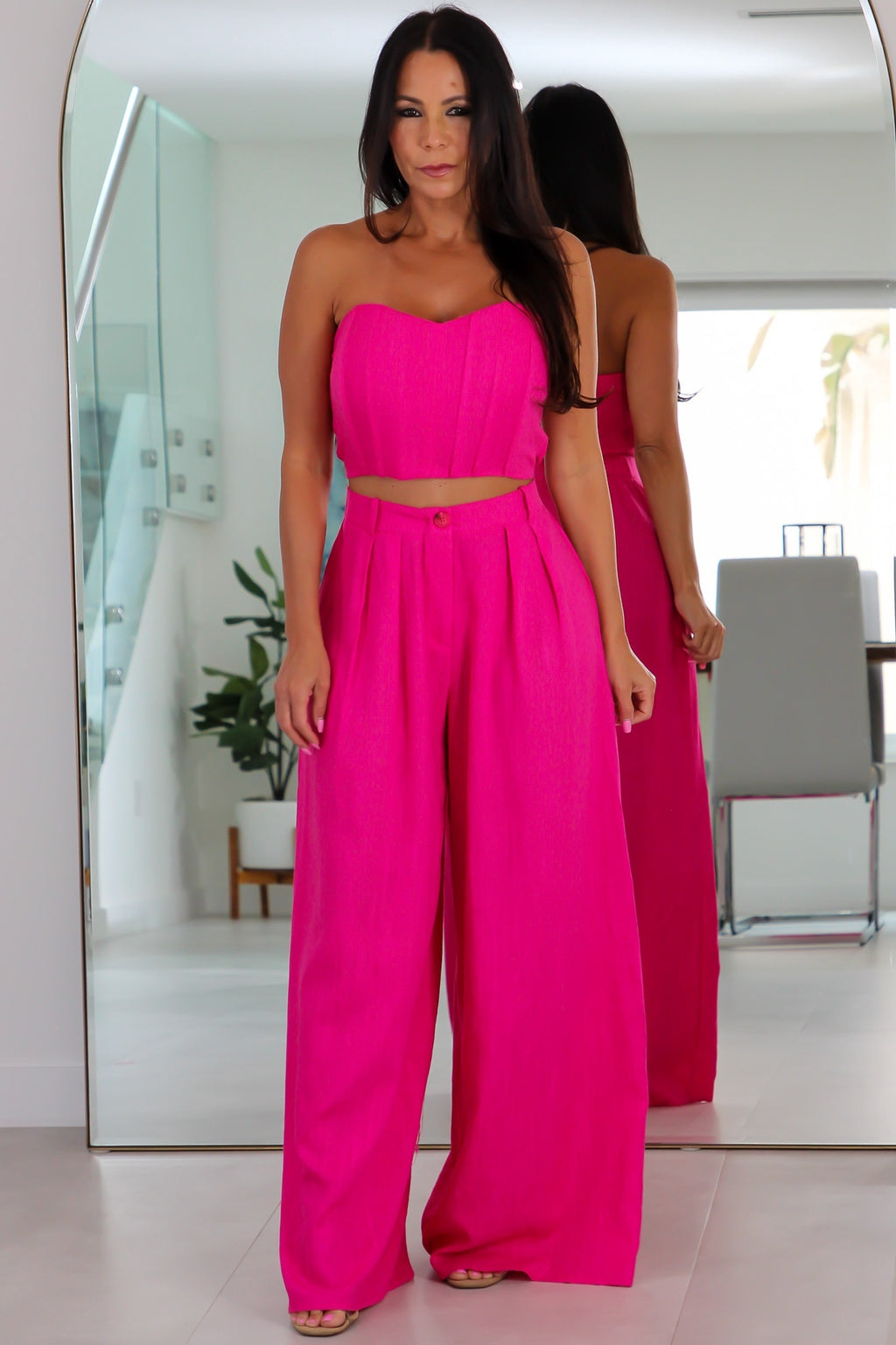 32007 Corset Linen Pant Set