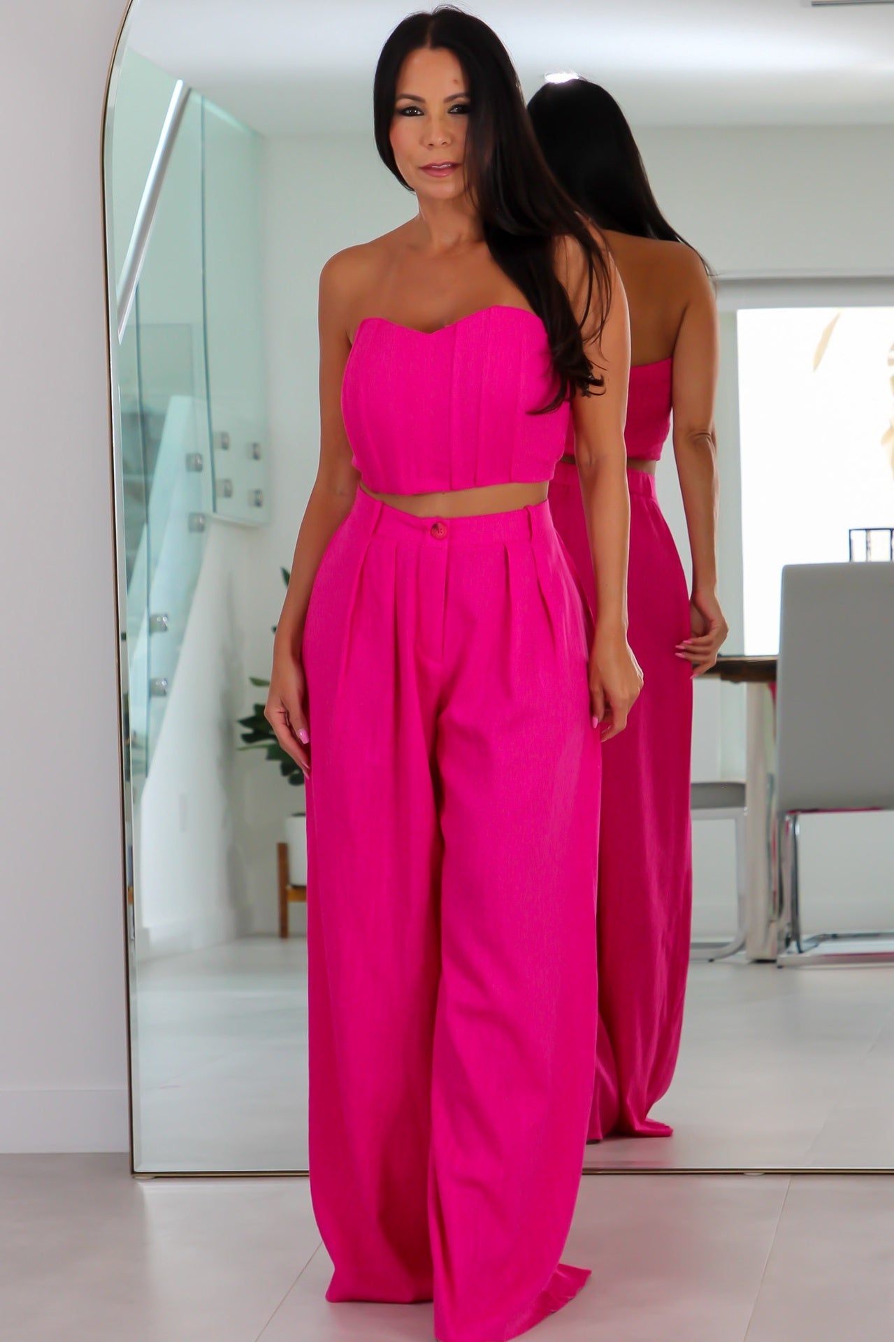 32007 Corset Linen Pant Set
