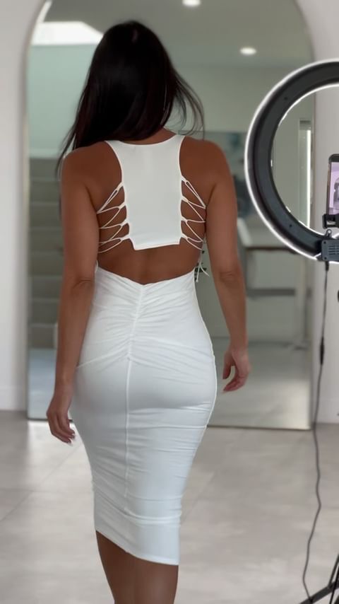 4047 Open Back Midi Dress