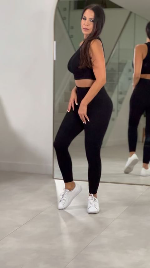 546 Ribbed Couture Crop Tank Legging Set