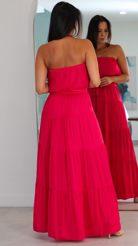 115893 Maxi Tiered Tube Dress