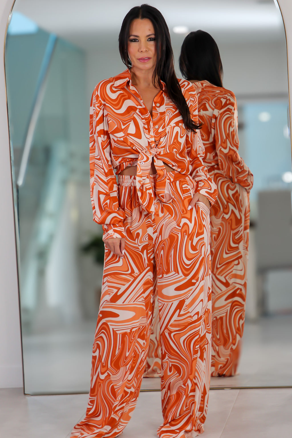 203 Dacey Marble Shirt and Pant Set