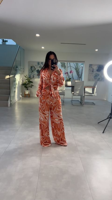 203 Dacey Marble Shirt and Pant Set