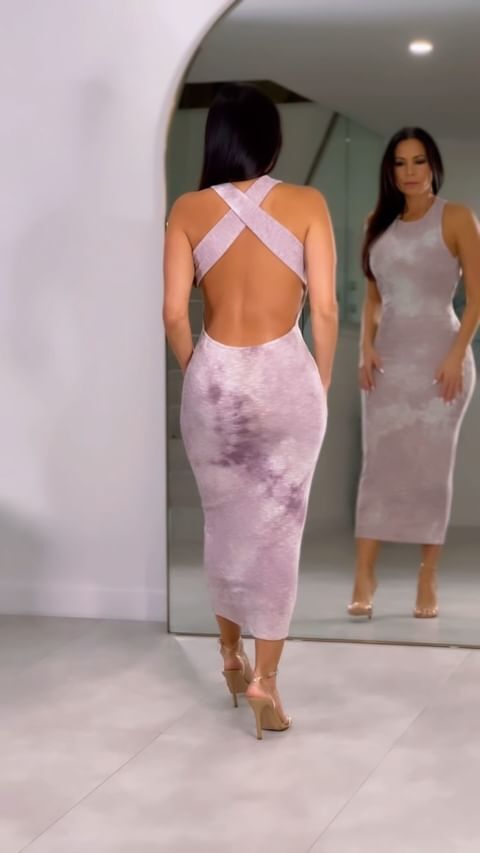 2195 Lilac Tie Dye Midi Dress