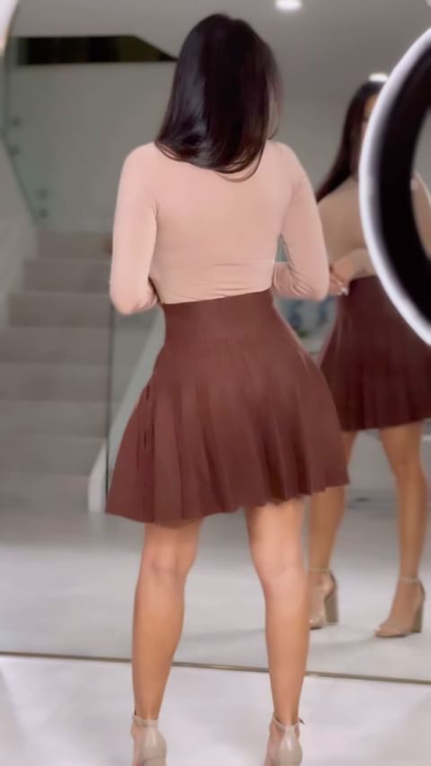 1535 Knitted High Waisted Mini Skirt