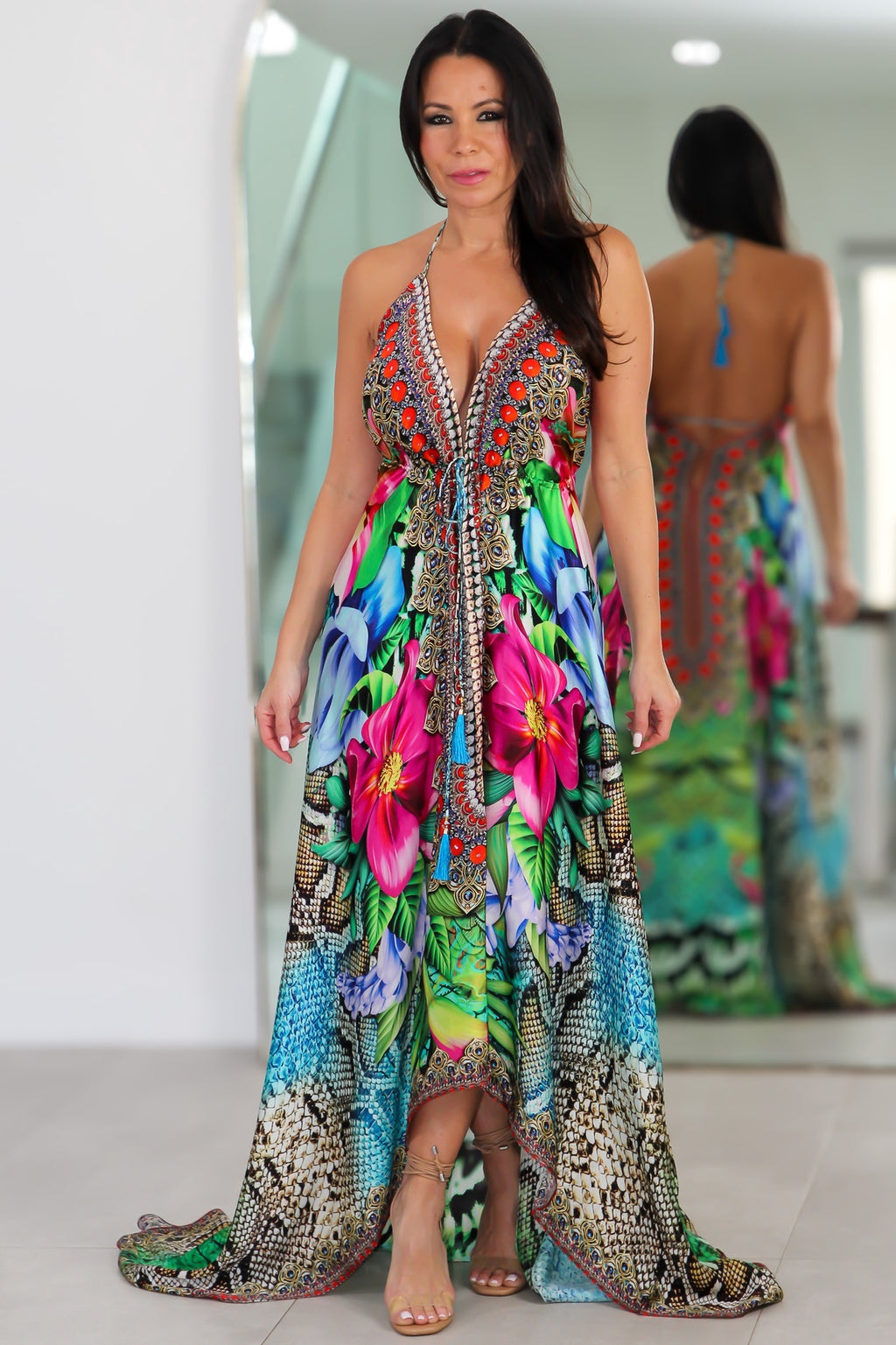 8028 Multi Color Stone Dress