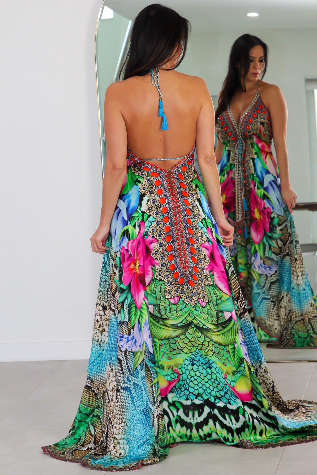 8028 Multi Color Stone Dress