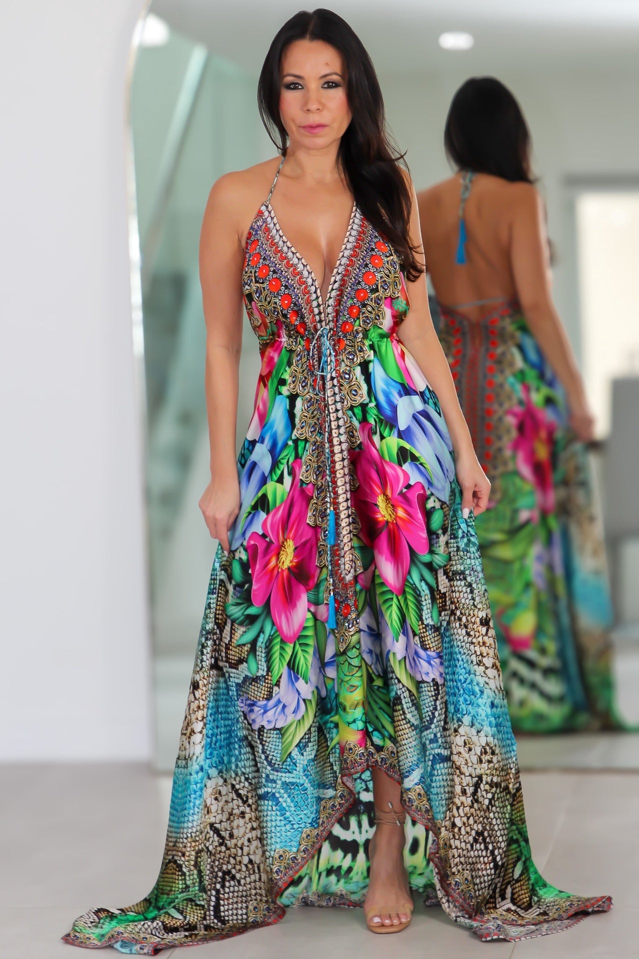 8028 Multi Color Stone Dress