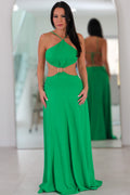 8147 Ring Linen Maxi Dress