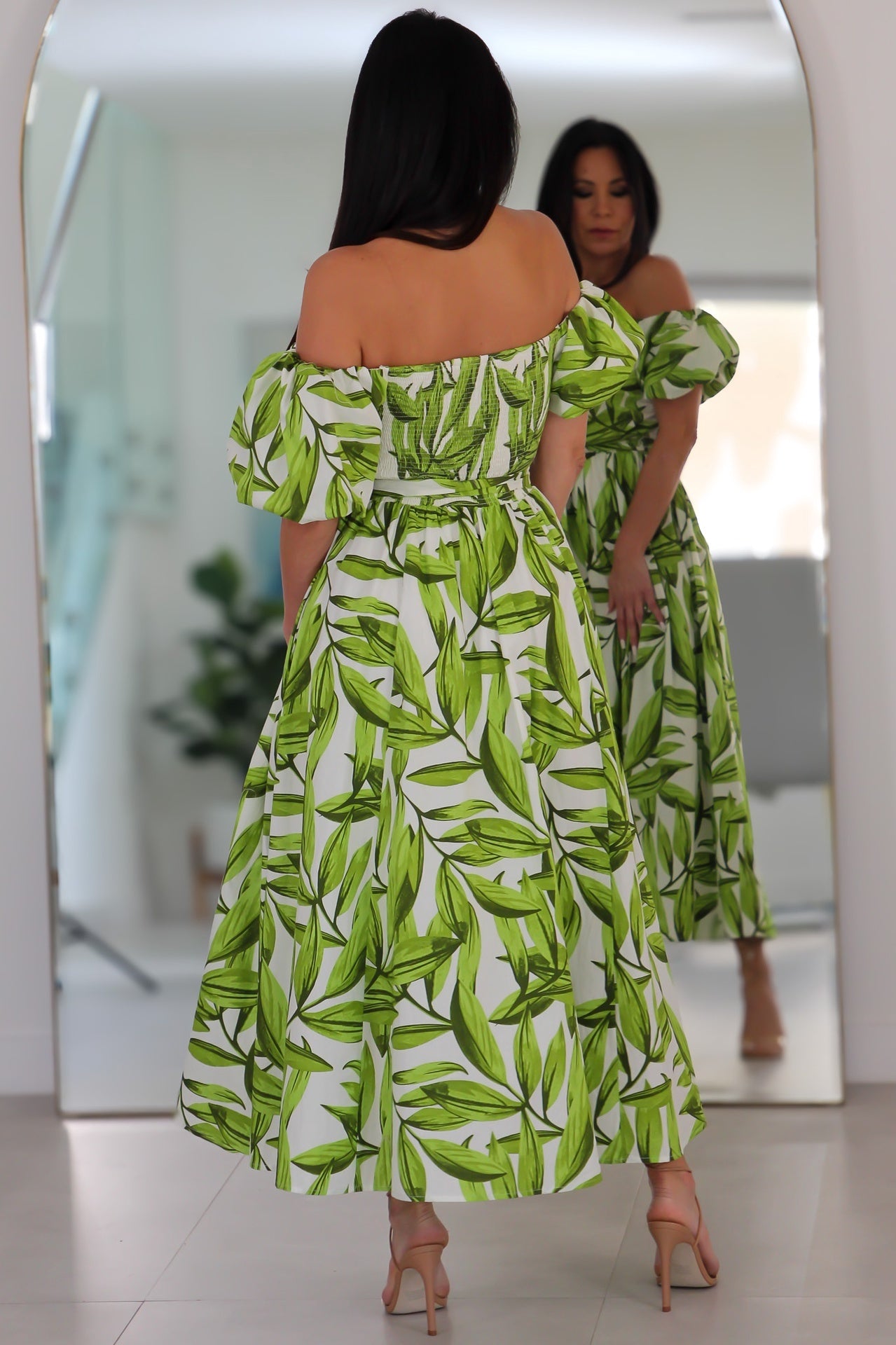 20678 Printed Woven Midi Dress