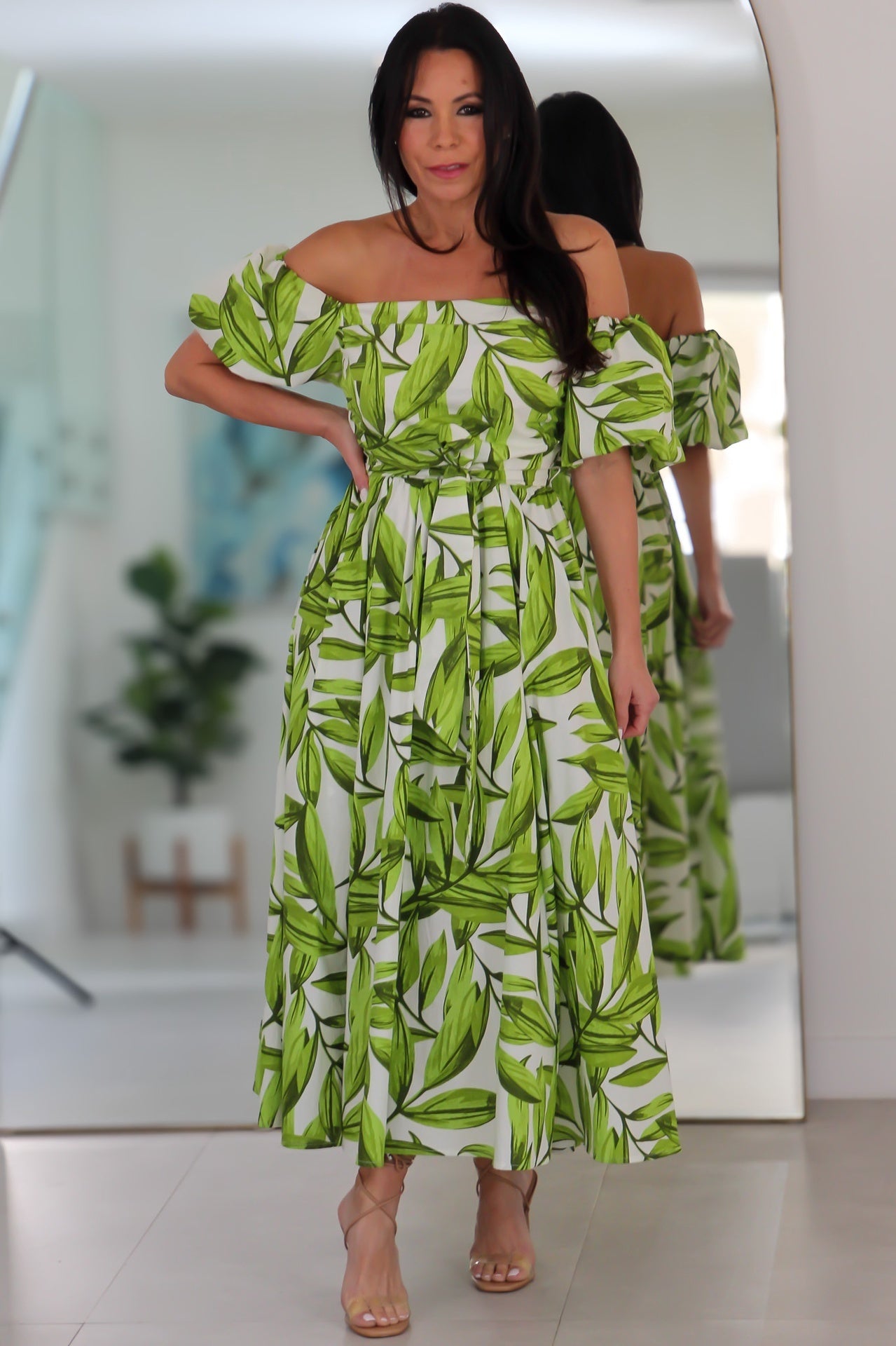 20678 Printed Woven Midi Dress