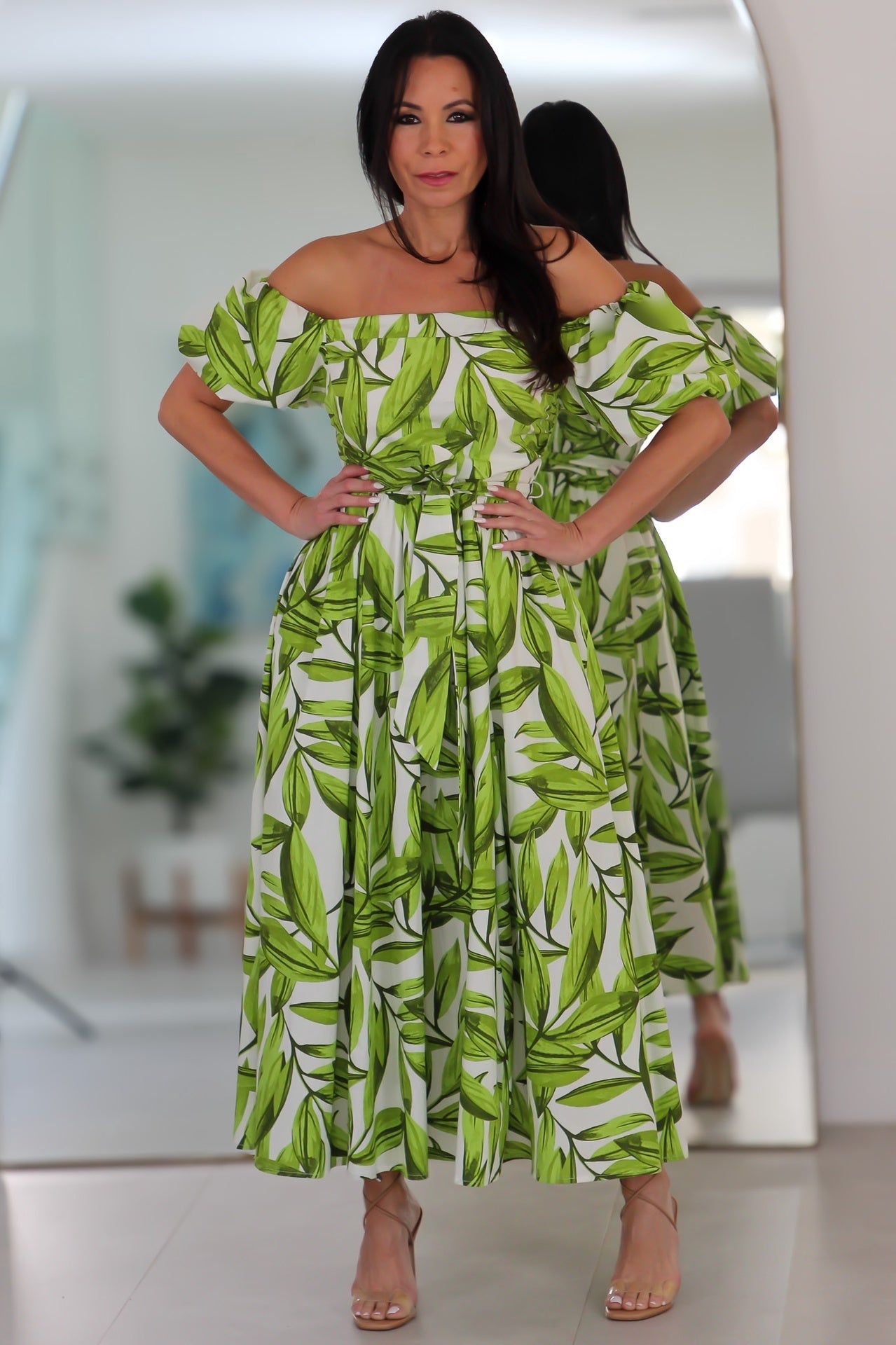 20678 Printed Woven Midi Dress
