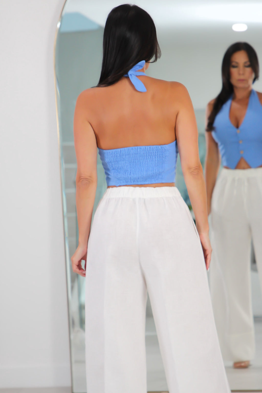 5132 Linen Cropped Vest