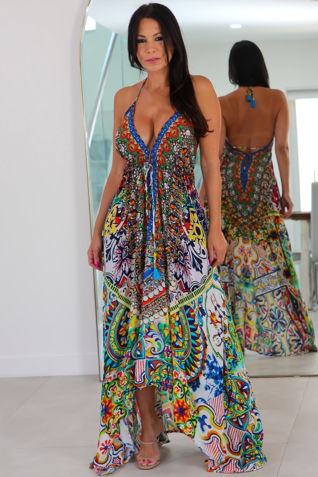 9002 Multi Color Stone Dress